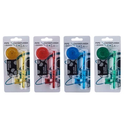 Champ High Glass Mini Pipe + Mini Grinder 